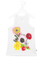 Stella Mccartney Kids Floral Print Tank Top, Girl's, Size: 8 Yrs, White
