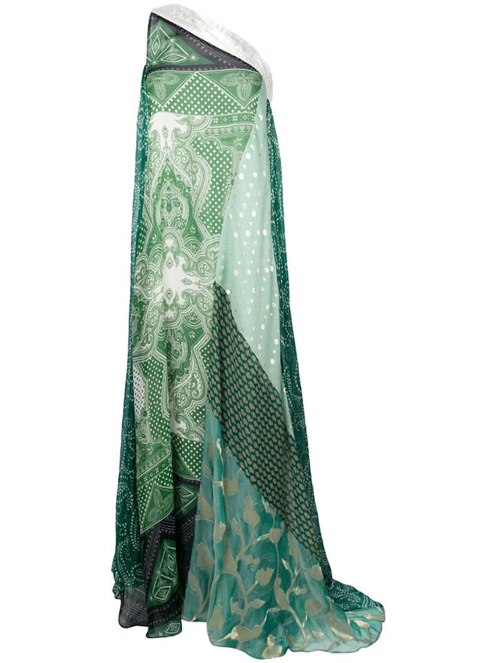 Etro Patchwork Maxi Dress - Green