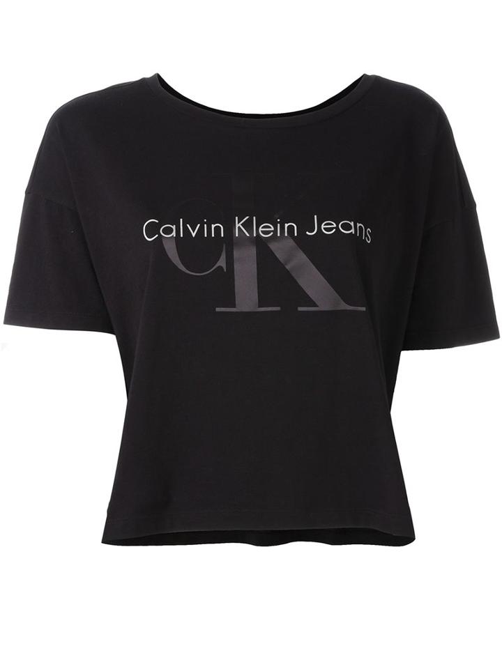Calvin Klein Jeans Cropped T-shirt, Women's, Size: Xs, Black, Cotton