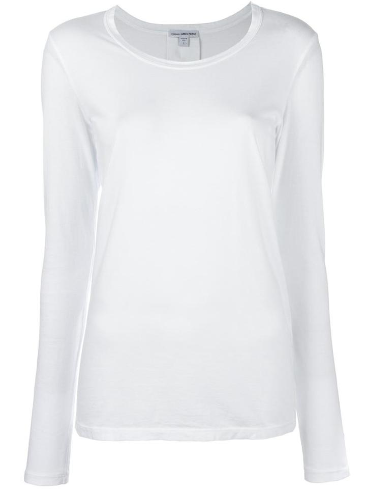 James Perse Longsleeved T-shirt, Women's, Size: 2, White, Cotton