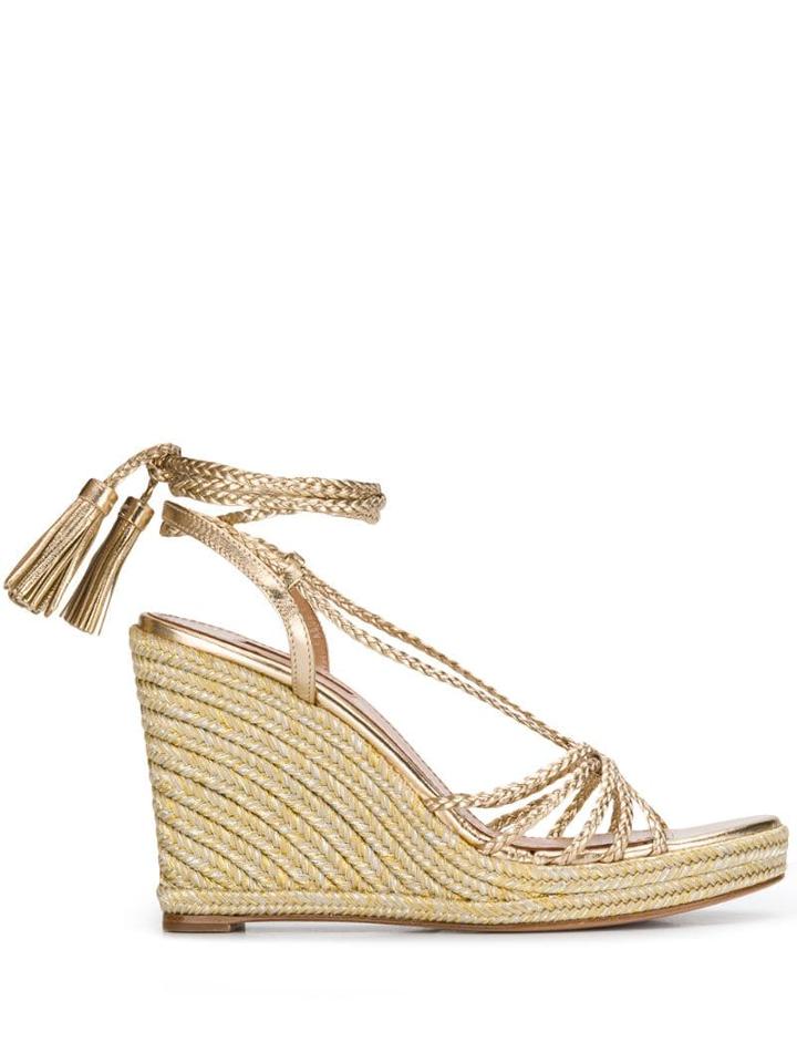 Aquazzura Savanna Wedge Espadrilles - Gold