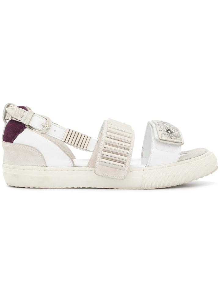 Toga Metallic Touch Strap Sandals - White