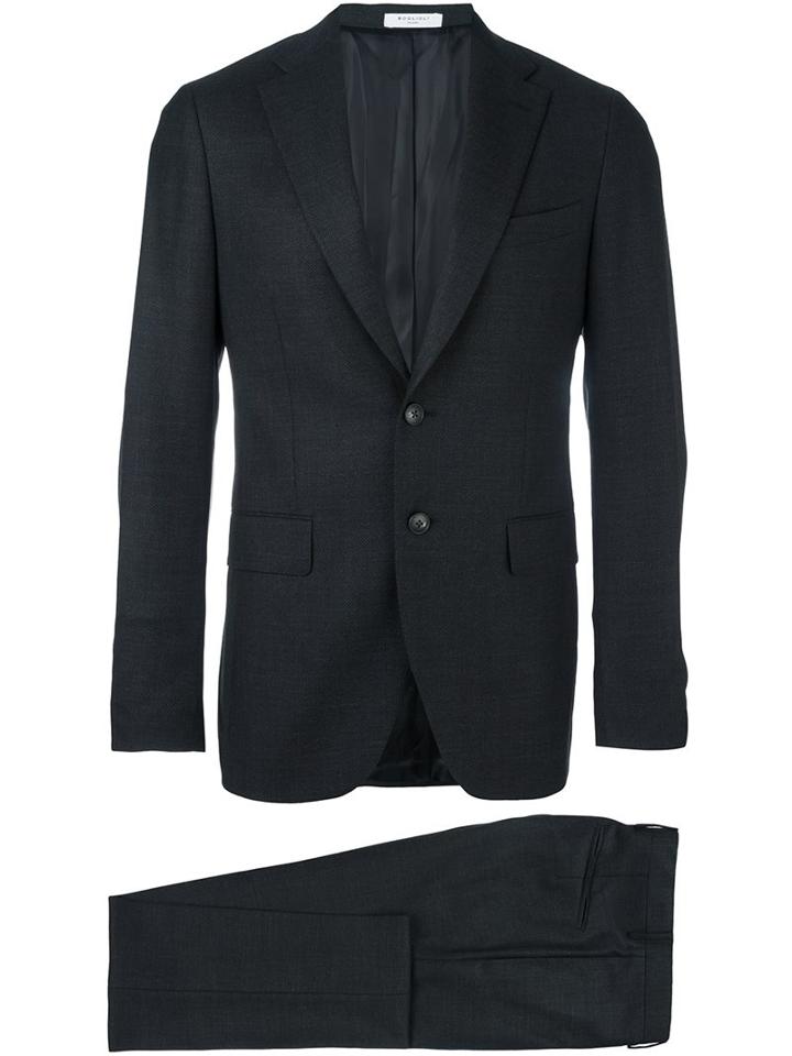 Boglioli Notched Lapel Formal Suit, Men's, Size: 52, Grey, Cupro/virgin Wool