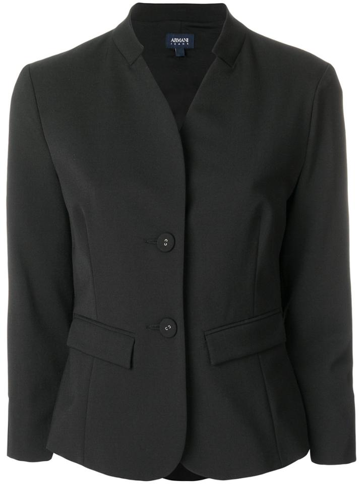 Armani Jeans Cropped Jacket - Black