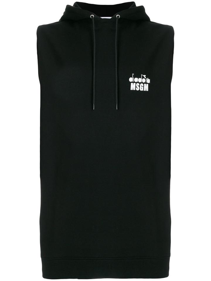 Msgm Msgm X Diadora Sleeveless Hoodie - Black