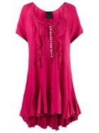 Andrea Bogosian Ruffled Dress, Women's, Size: P, Pink/purple, Silk