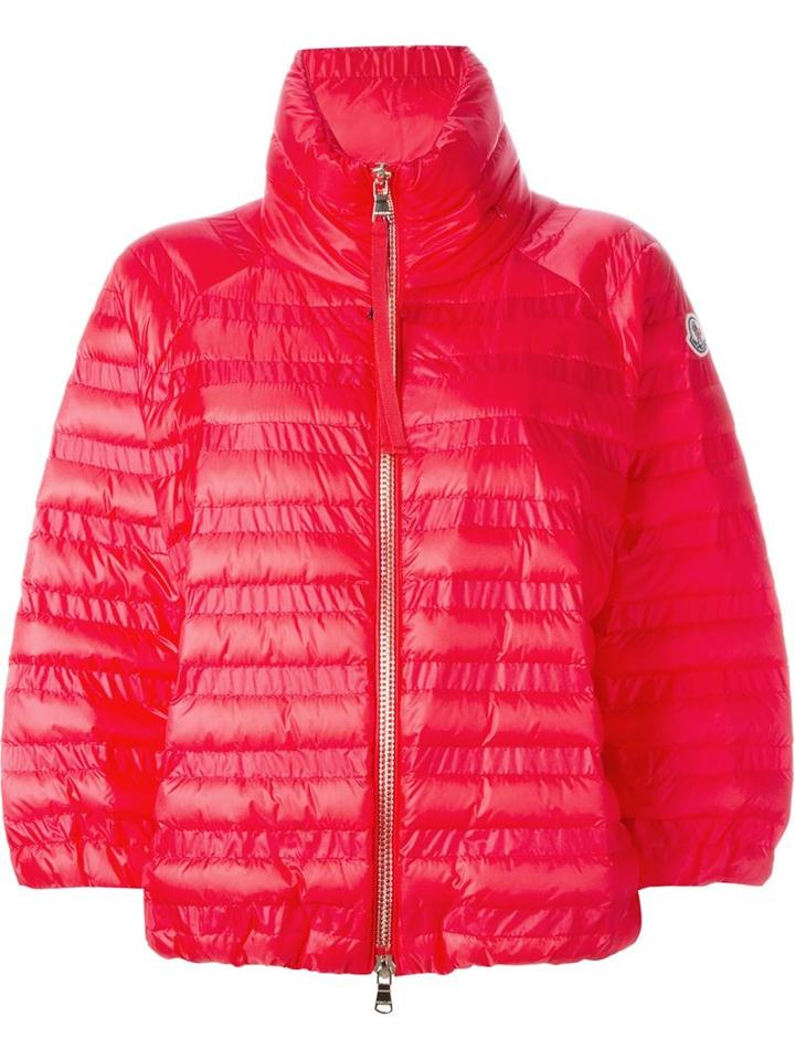 Moncler 'taucaud' Cropped Padded Jacket, Women's, Size: 3, Pink/purple, Polyamide/feather Down