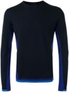 Prada Colour Block Jumper, Men's, Size: 48, Blue, Virgin Wool