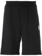 Marcelo Burlon County Of Milan Numbers Print Sweat Shorts, Men's, Size: Large, Black, Cotton