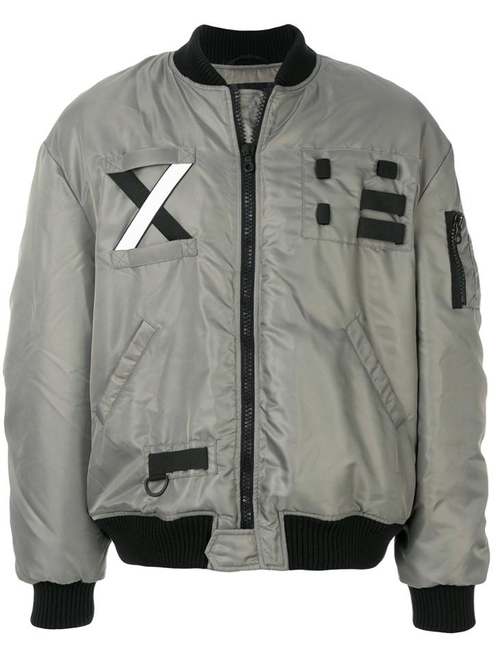 Letasca Cross Detail Bomber Jacket - Grey