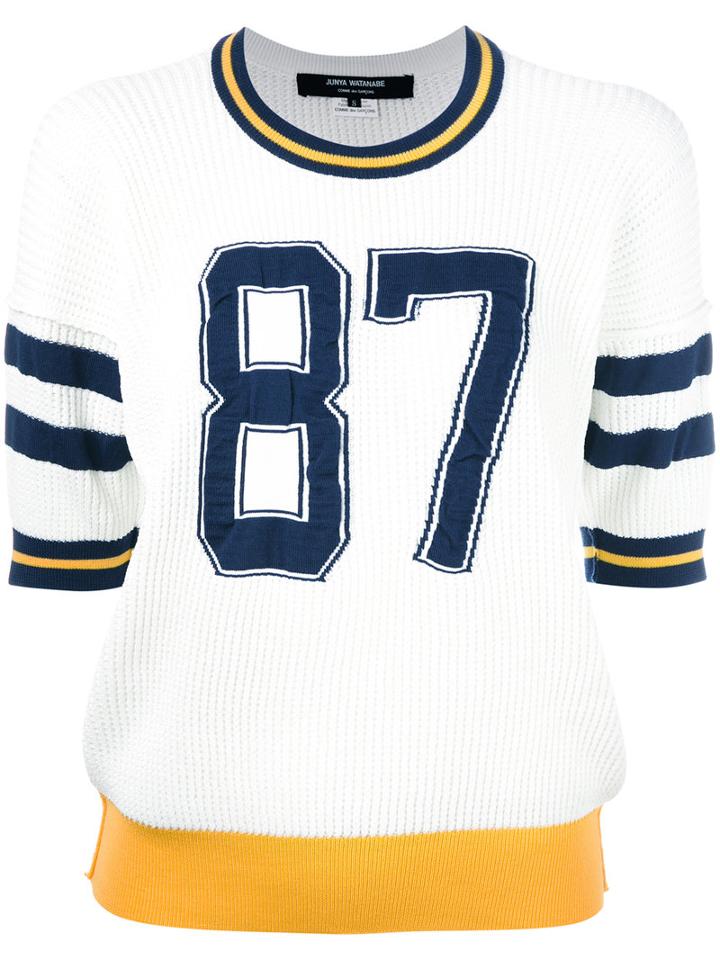 Junya Watanabe Comme Des Garçons - Ribbed Sports Sweater - Women - Polyester/wool - M, White, Polyester/wool