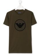 Emporio Armani Kids Crew Neck Logo Print T-shirt - Green