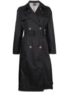 Giorgio Armani Vintage Double Breasted Trench Coat - Black