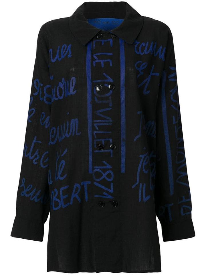 Jc De Castelbajac Pre-owned Handwritting Printed Shirt - Black