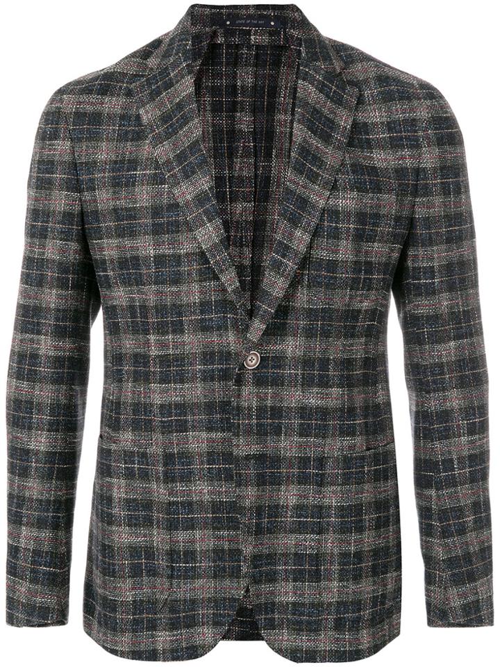 Bagnoli Sartoria Napoli Plaid Fitted Blazer - Blue