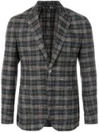Bagnoli Sartoria Napoli Plaid Fitted Blazer - Blue