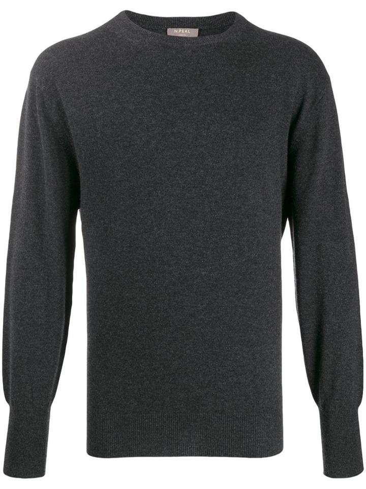 N.peal Oxford Round Neck Jumper - Black