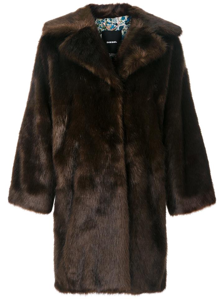 Diesel Oversized Coat - Brown