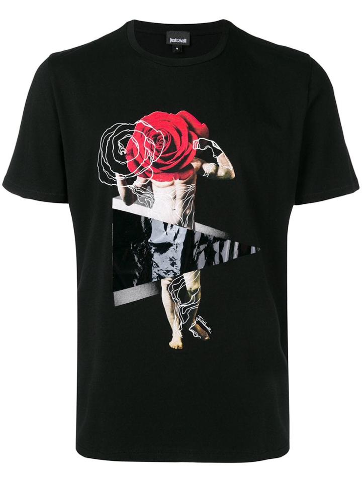 Just Cavalli Graphic Print T-shirt - Black