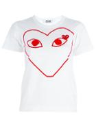 Comme Des Garçons Play 'red Play' T-shirt, Women's, Size: Medium, White, Cotton