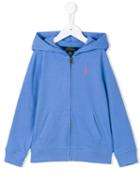 Ralph Lauren Kids Embroidered Logo Hoodie, Girl's, Size: 7 Yrs, Blue