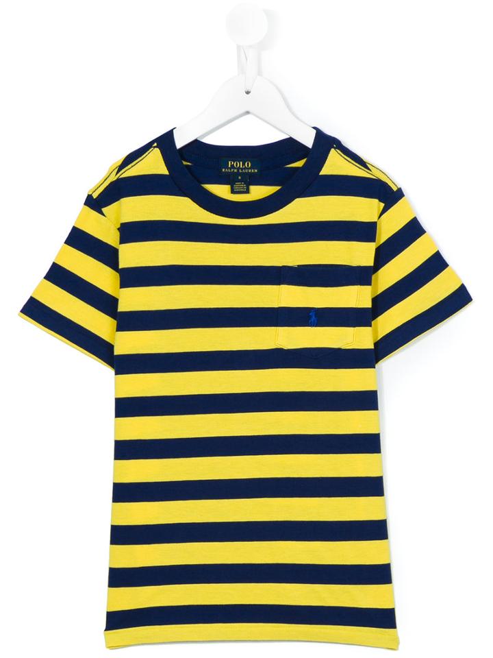 Ralph Lauren Kids - Striped Pocket T-shirt - Kids - Cotton - 2 Yrs, Blue