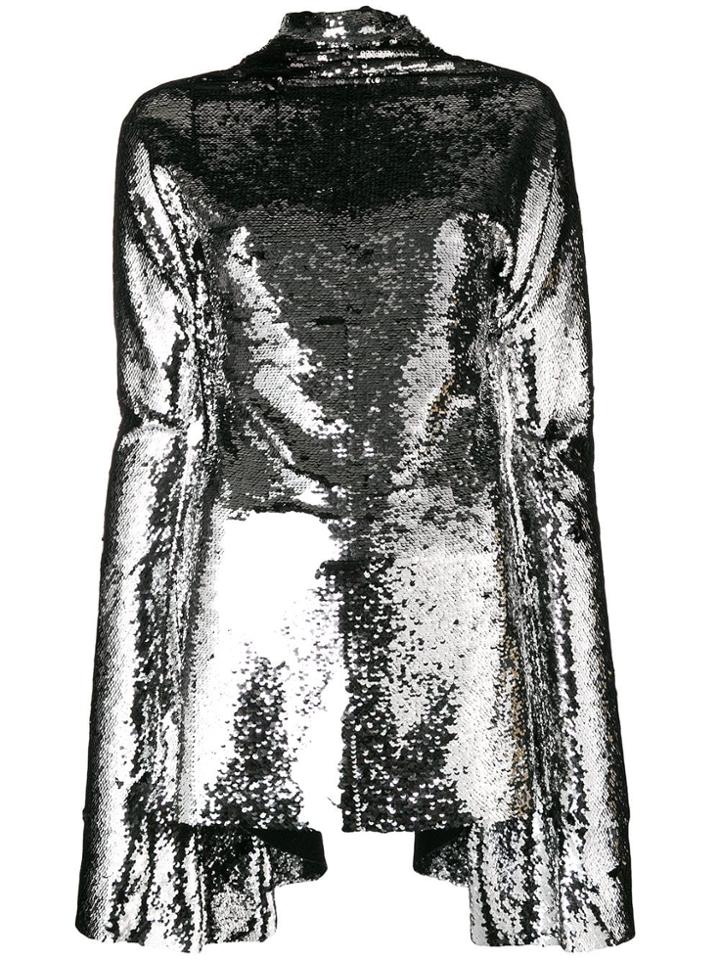 Paula Knorr Asymmetric Sequin Top - Grey