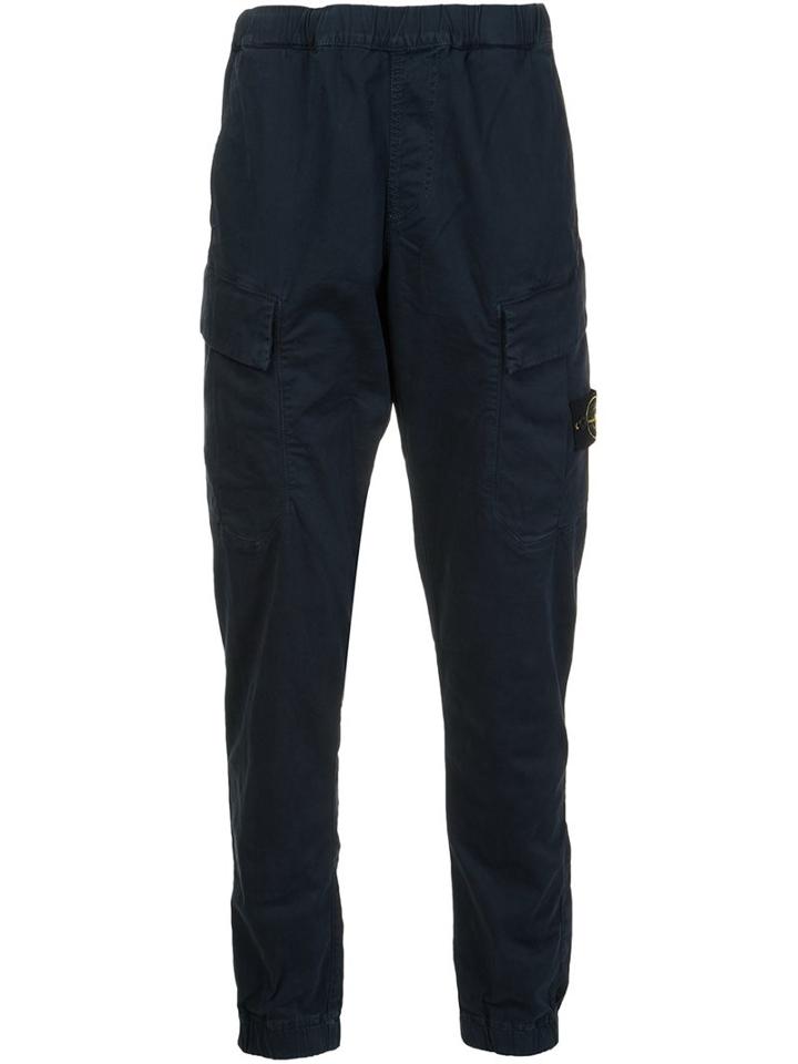 Stone Island Cargo Pants, Men's, Size: 32, Blue, Cotton/spandex/elastane