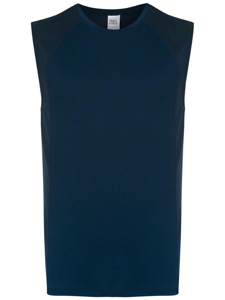 Track & Field Tank With Cut Detail - Blue