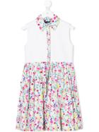 Oscar De La Renta Kids - Floral Print Shirt Dress - Kids - Cotton - 10 Yrs, White