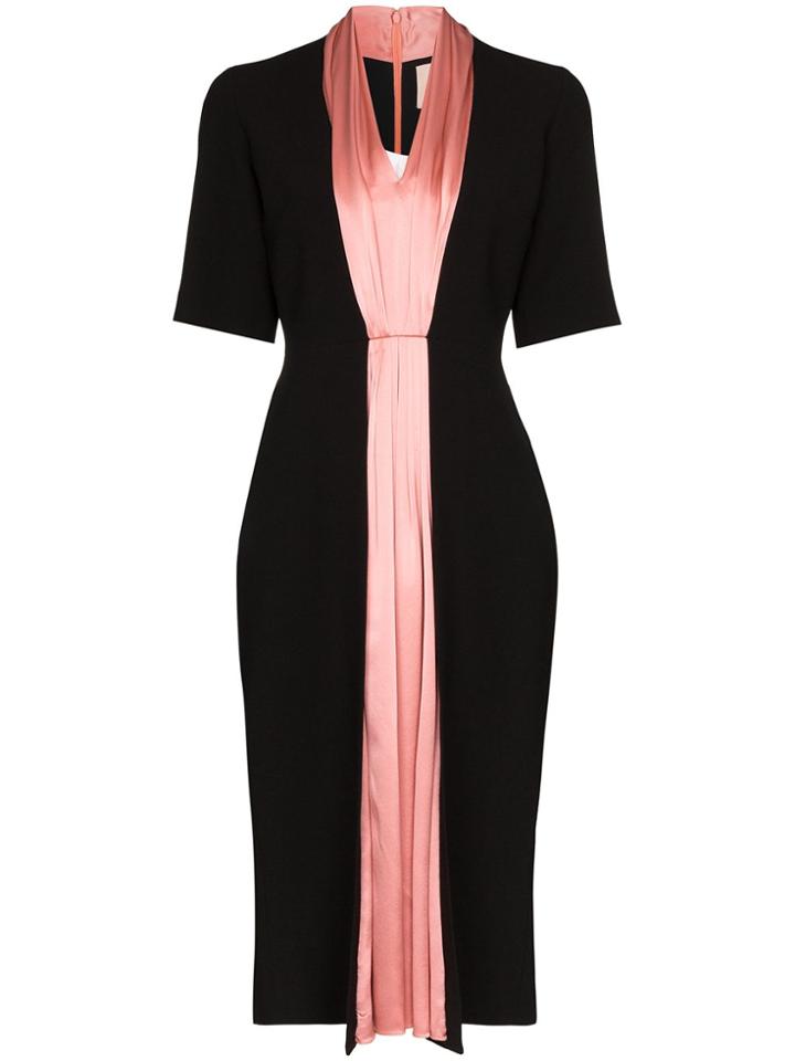 Roksanda Two Tone Fitted Midi Dress - Black