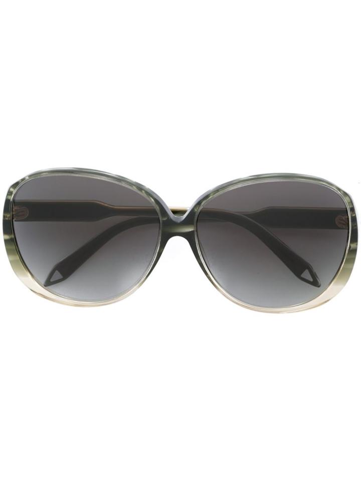 Victoria Beckham Large Oval Sunglasses, Women's, Green, Acetate