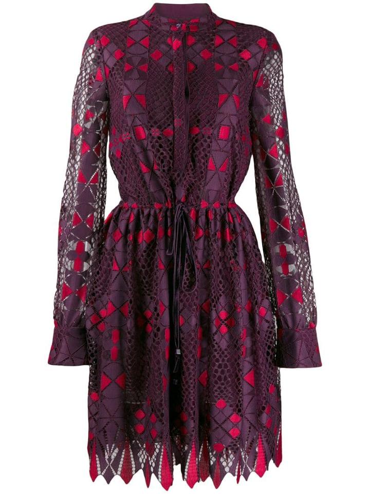 Talbot Runhof Two-tone Fitted Dress - Purple