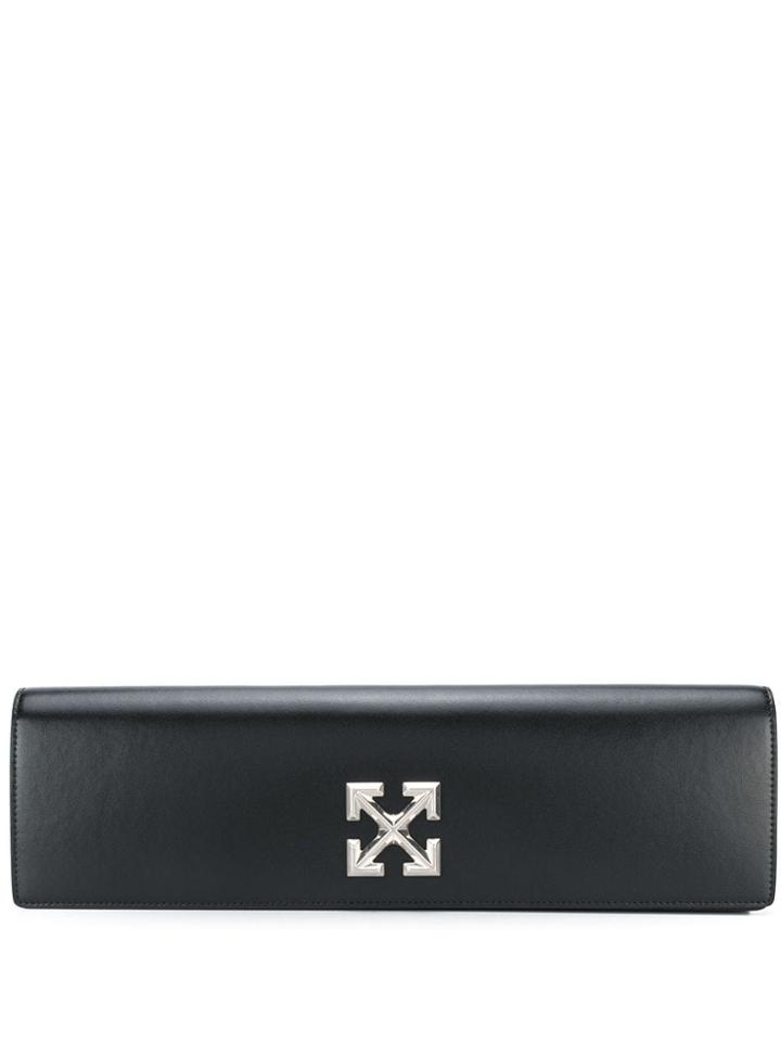 Off-white Arrow Plaque Clutch - Black