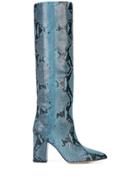 Paris Texas Snakeskin Effect Knee Length Boots - Blue