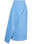 Rosetta Getty Asymmetric Wrap Dress - Blue