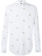 Fendi Light Bulb Embroidered Shirt, Men's, Size: 42, White, Cotton