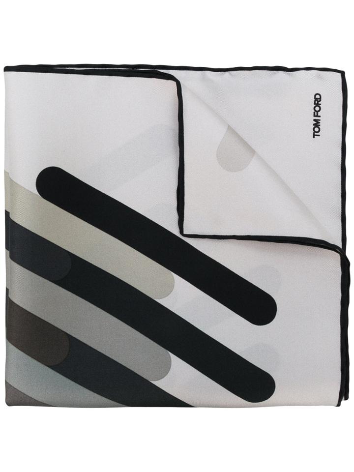 Tom Ford Printed Pocket Square - Grey