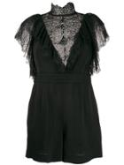 Sandro Paris Lace Trim Playsuit - Black
