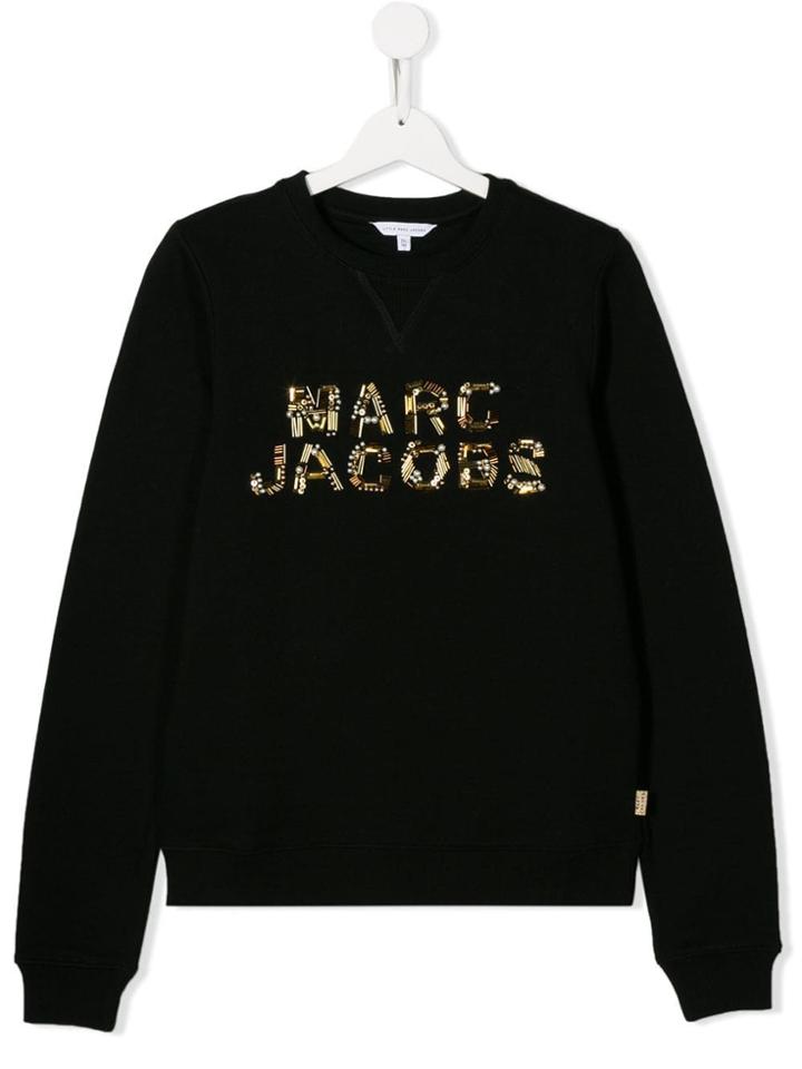 Little Marc Jacobs Teen Beaded Logo Sweatshirt - Black