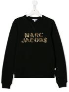 Little Marc Jacobs Teen Beaded Logo Sweatshirt - Black