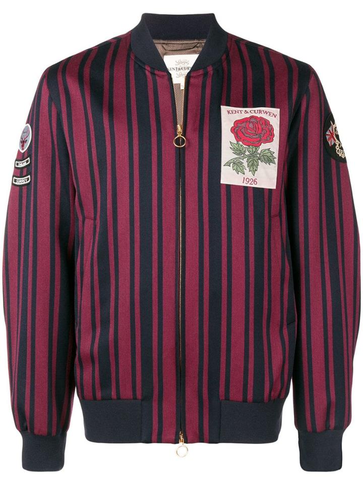 Kent & Curwen Striped Patchwork Bomber Jacket - Blue