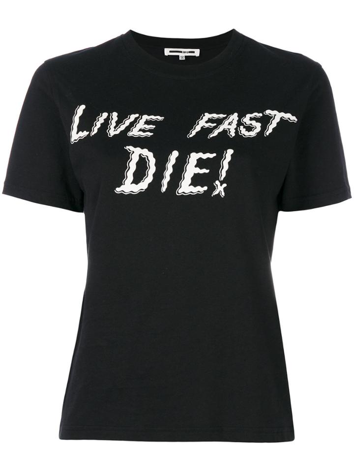 Mcq Alexander Mcqueen Live Fast Die Print T-shirt - Black