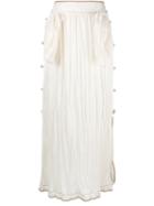 Loewe - Pleated Midi Skirt - Women - Polyester/triacetate - 36, Nude/neutrals, Polyester/triacetate
