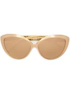 Linda Farrow Oversized Cat Eye Sunglasses - Metallic