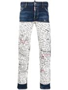 Dsquared2 Letter Patch Slim-fit Jeans - Blue