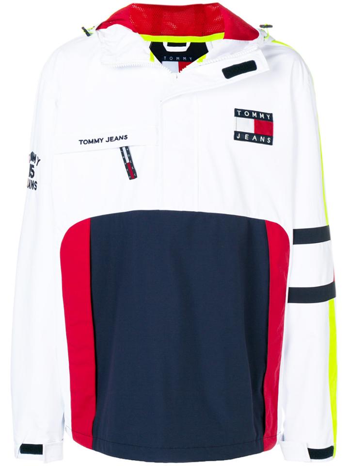 Tommy Jeans Logo Pullover Hooded Jacket - White