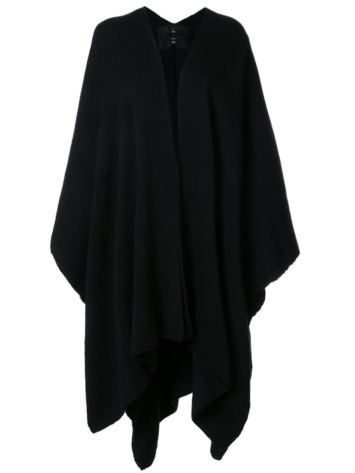 Voz Draped V-neck Cape - Black