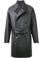 Thamanyah Waxed Effect Trench Coat, Men's, Size: 50, Grey, Polyurethane/cupro/cashmere/wool