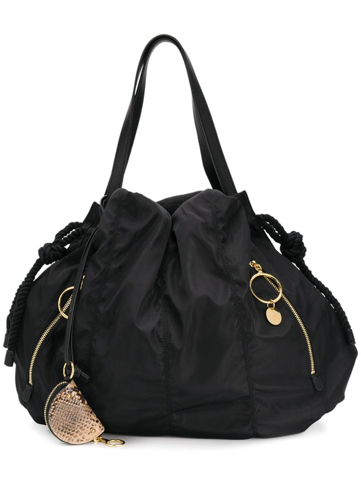 See By Chloé Nylon Duffle Tote - Black